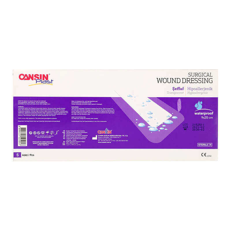 Cansin Plast Transparent Wound Dressing 9 X 25cm 5 Pcs