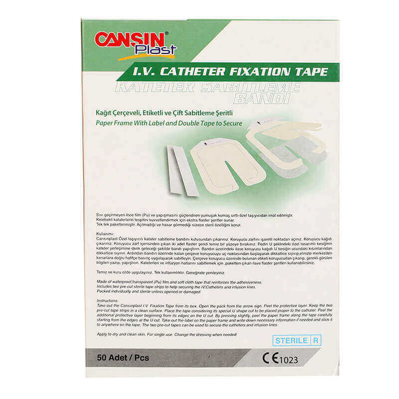 Cansin Plast I.V. Catheter Fixation Tape 9 X 7.2cm 50 Pcs