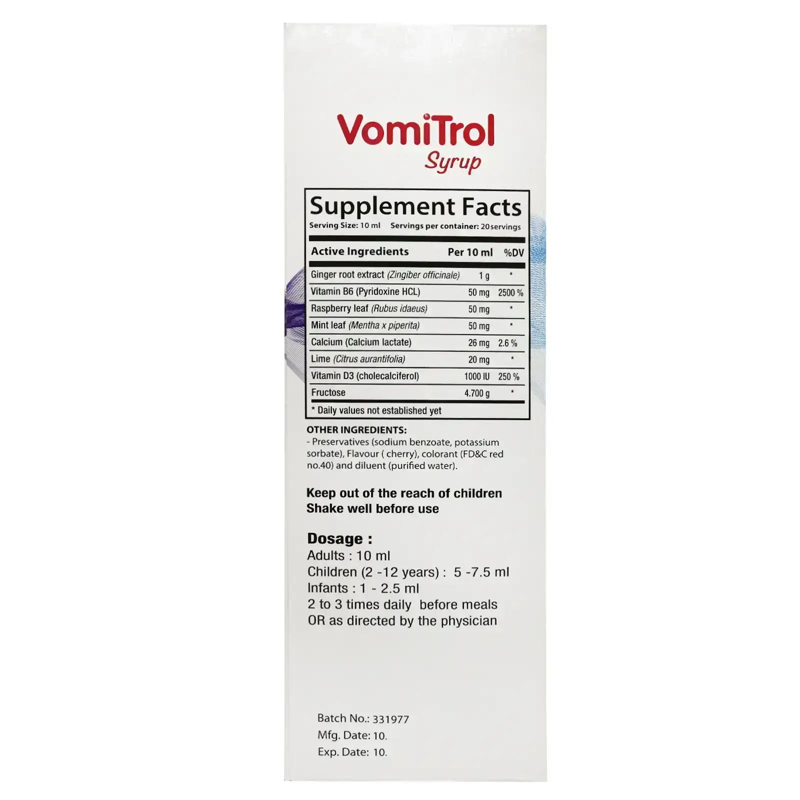 Vomitrol Syrup 200 ml For Nausea and Vomiting