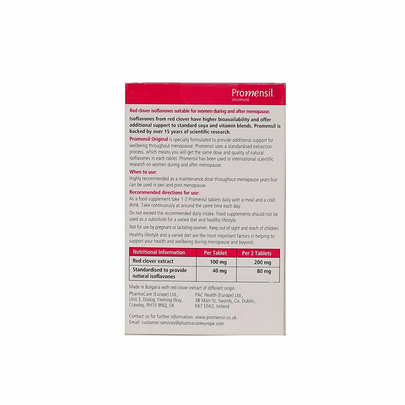 Promensil Menopause Original 40 mg Tabs 30'S