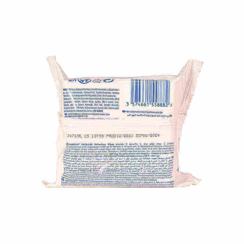 Johnson's Micellar Refreshing Wipes 25'S