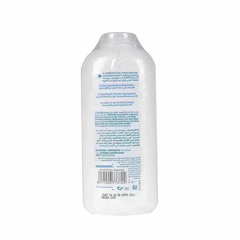Johnson's Baby Powder 500 g + 200 g Free Offer