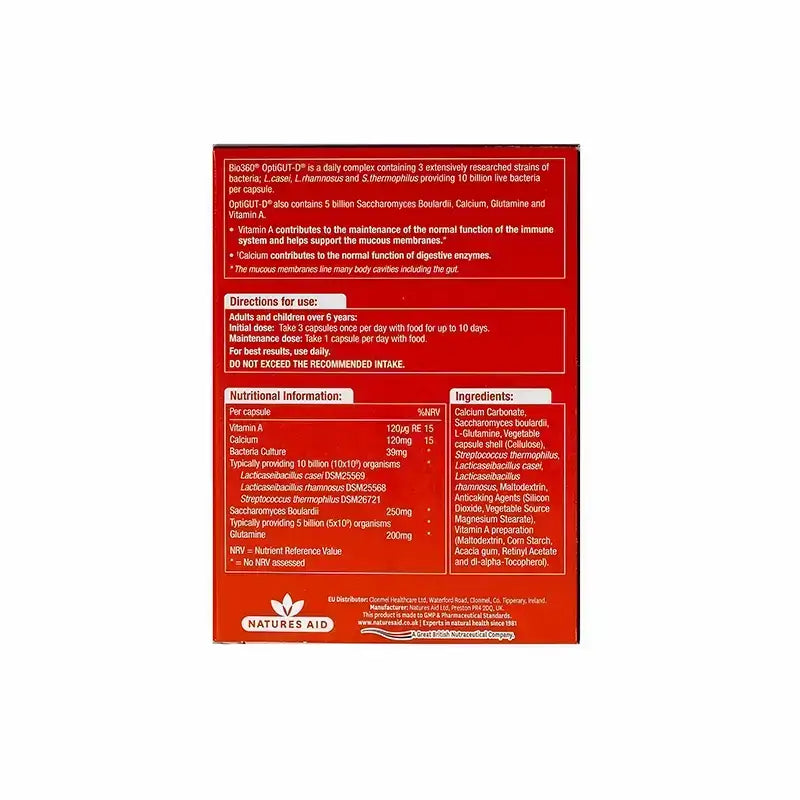 Bio 360 Optigut D Digestion Support 10 Billion Bacteria 30 Caps