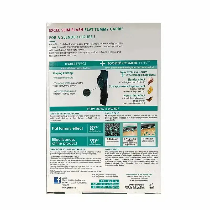 Lytess Flash Flat Tummy Capris Black L/XL