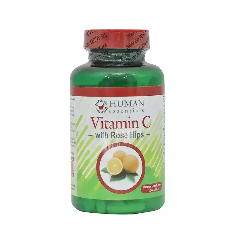 Human Essentials Vitamin C 1000 mg With Rose Hips Tabs 100'S