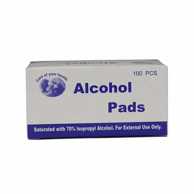 100-Piece Antibacterial Alcohol Pads Pack - Extra Thick & Soft