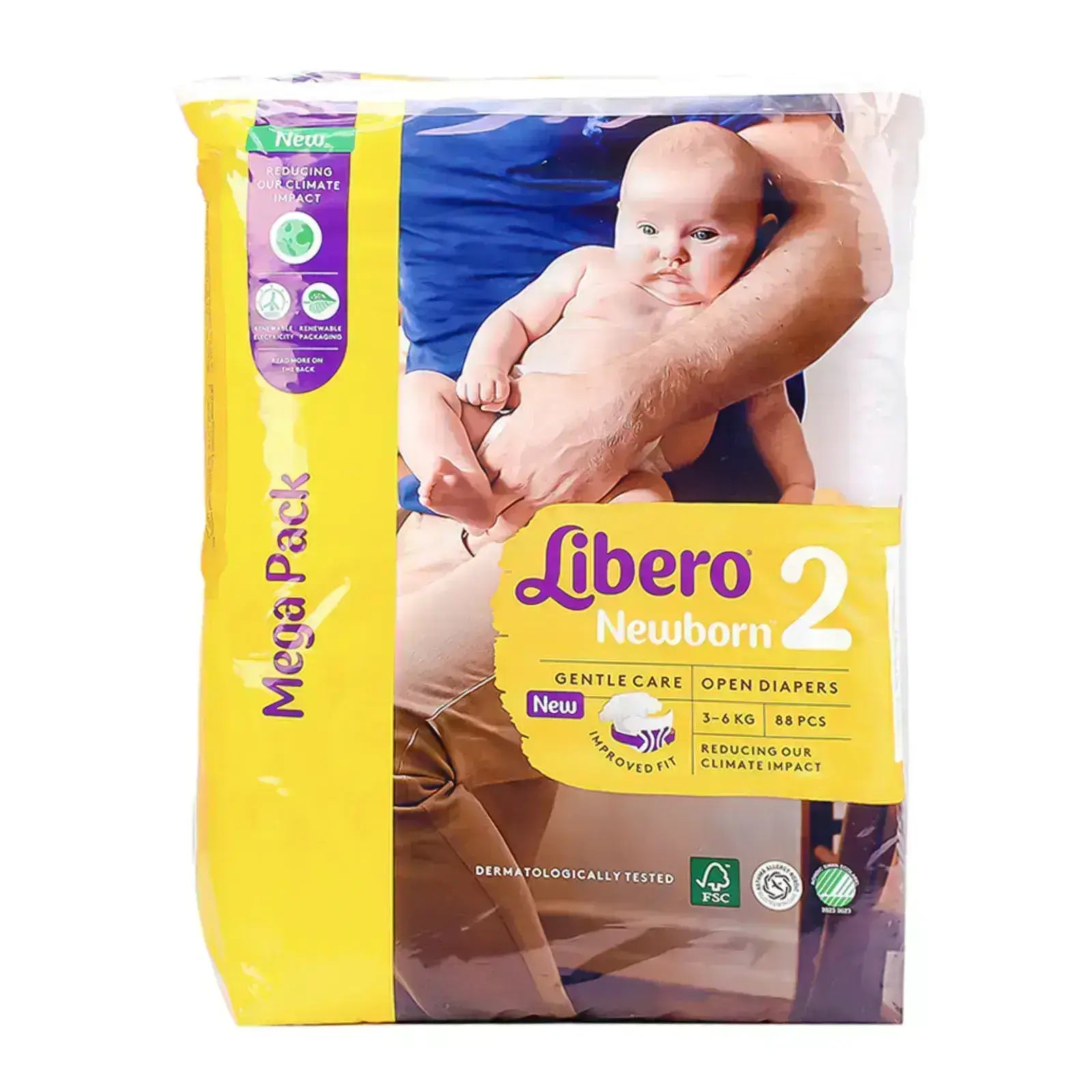 Libero 2 New Born 3-6 Kg Jumbo 88'S to prevent leakage