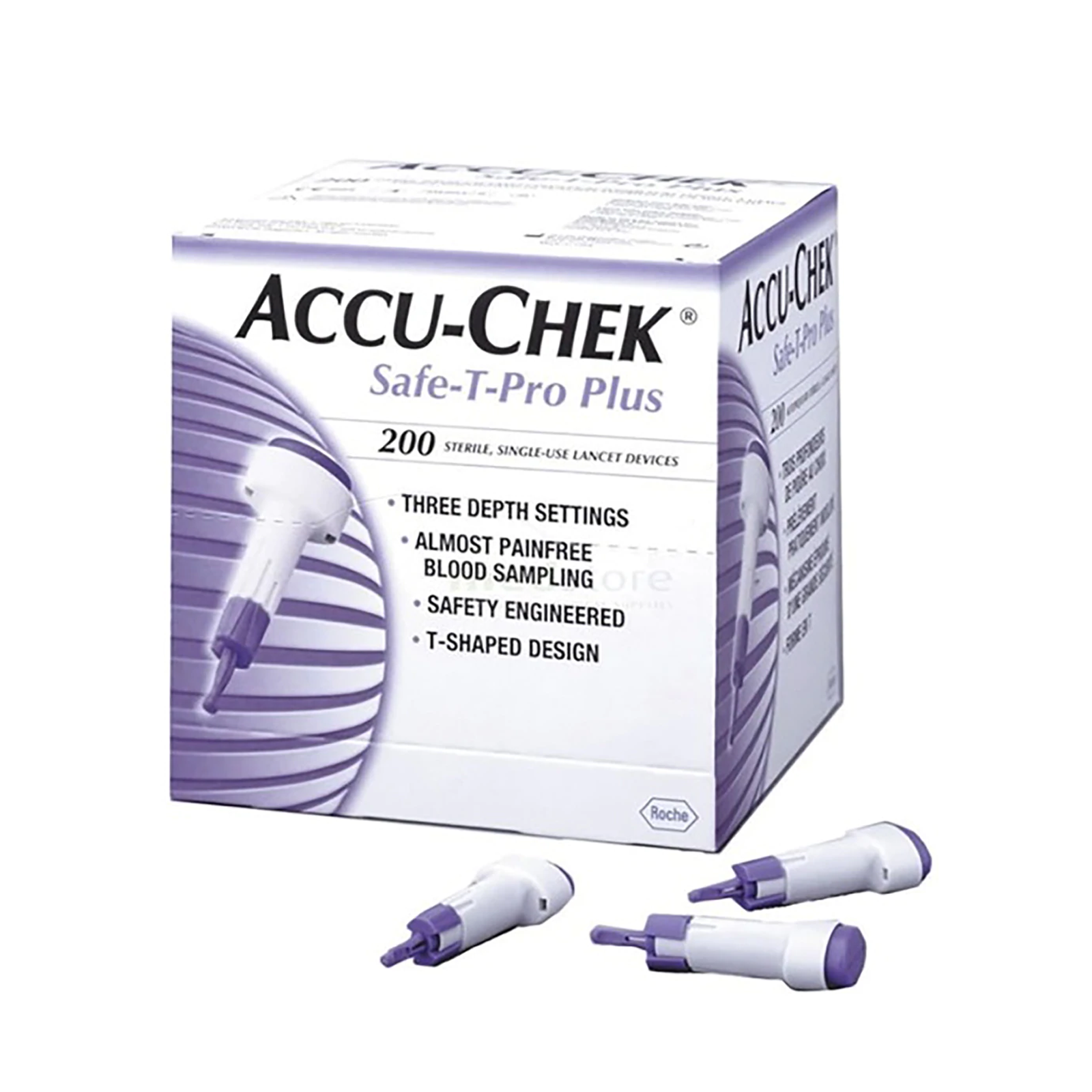 "Accu Chek Safe T Pro Plus - Easy & Safe Blood Lancets, 200pcs"