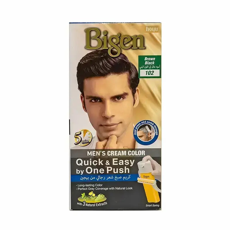Bigen Men's Cream Color By One Push Brown Black 102