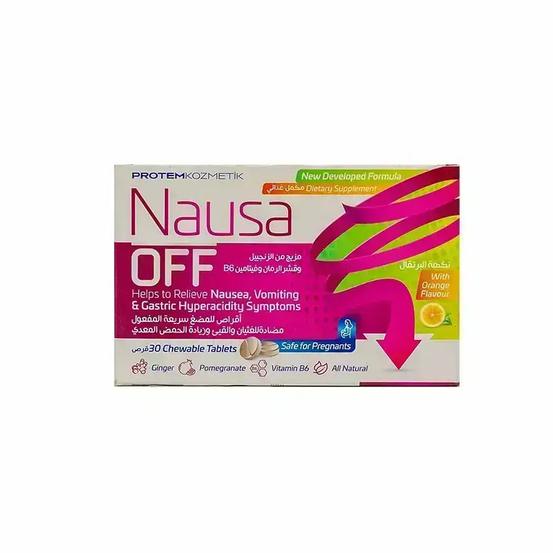 Nausa Off With Orange Flavour 30 Chewable Tabs