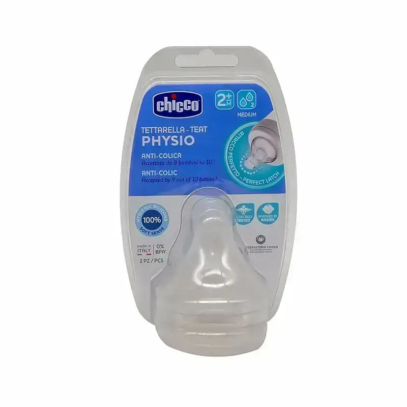Chicco Physio Teats Perfect 5 Medium Flow (2+ M) 2 Pcs