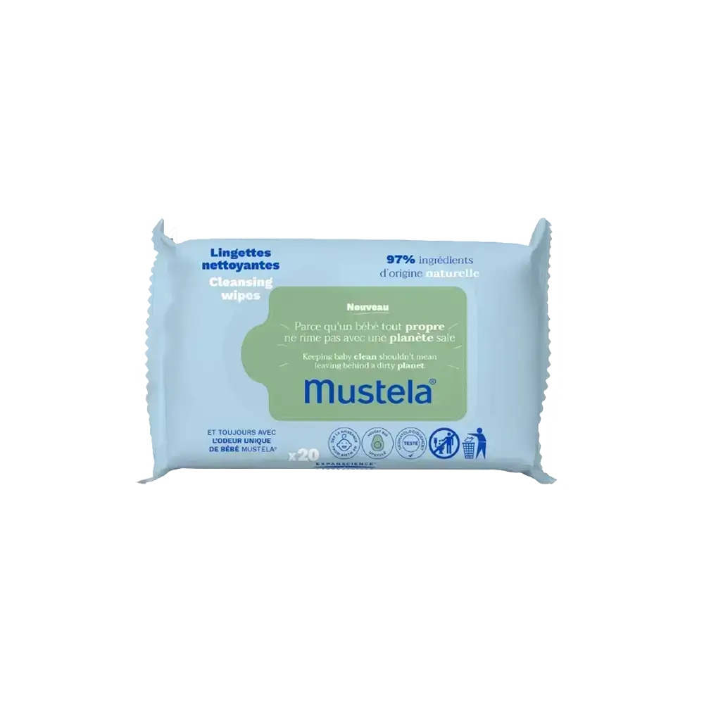 Mustela Baby Cleansing Wipes With Natural Avocado 20 Pcs