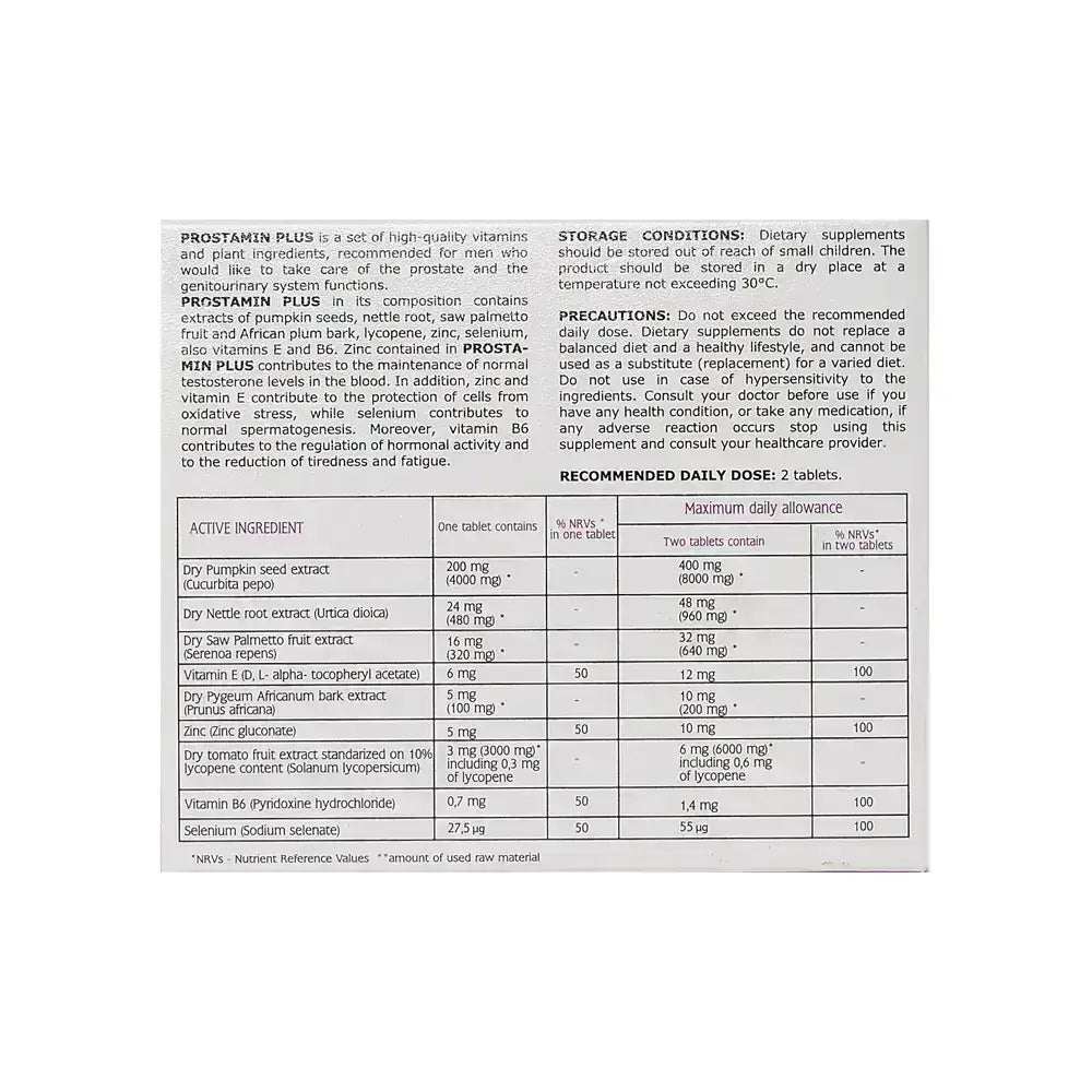 Prostamin Plus 30 Tabs