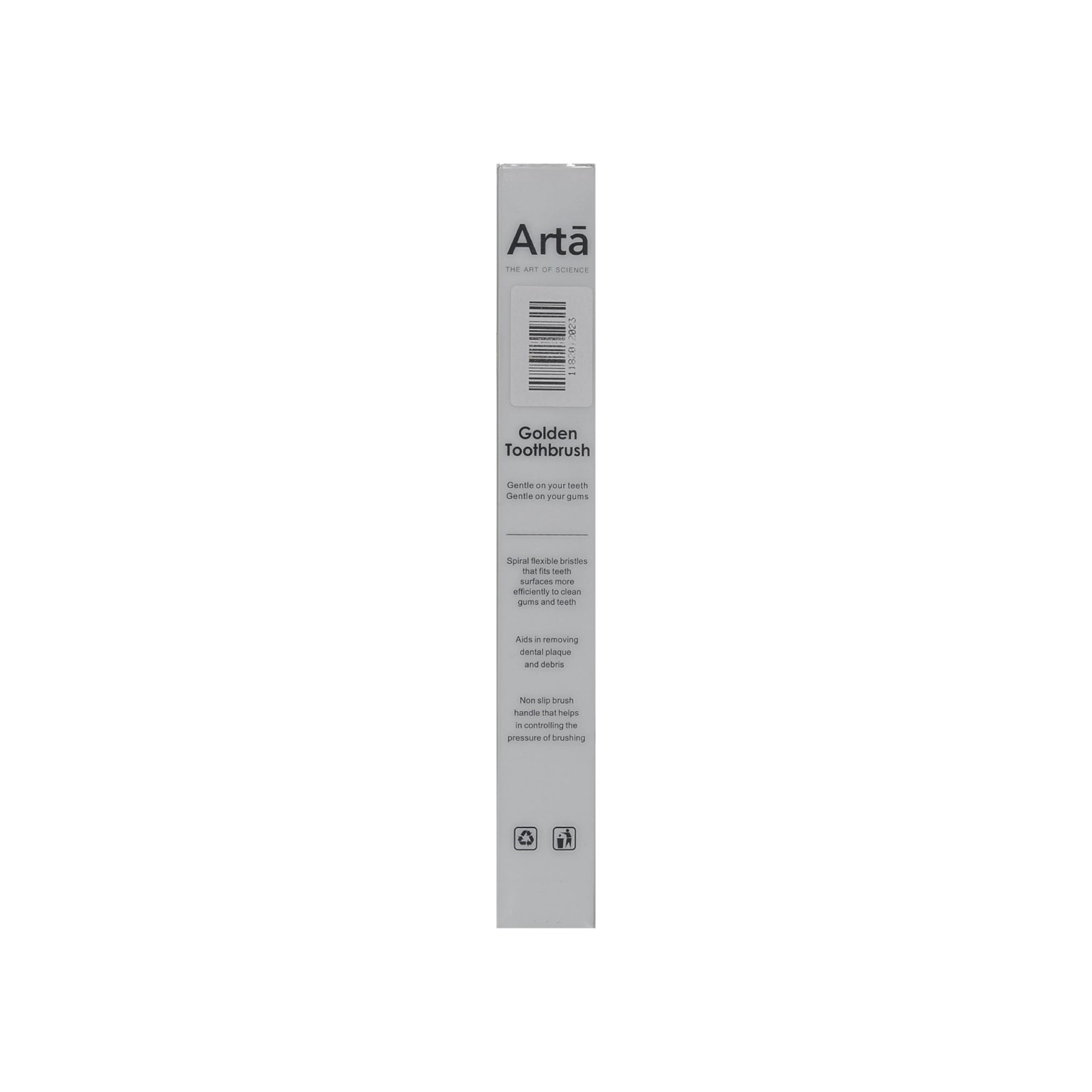 Arta Soft Golden Toothbrush with Grey Bristles 1 Pc