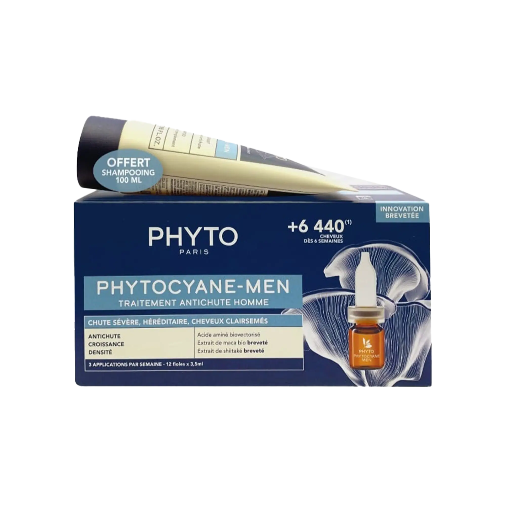 Phyto Phytocyane Ampoules For Men + Shampoo 100 ml Free