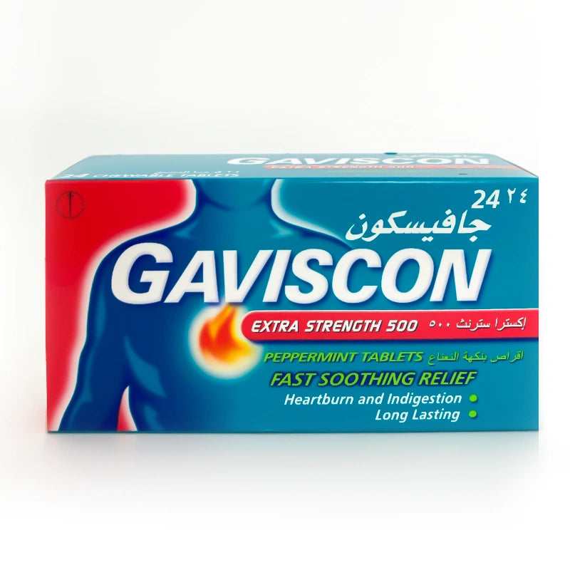Gaviscon Extra 24 Chewable Tabs For Acidity and Heartburn