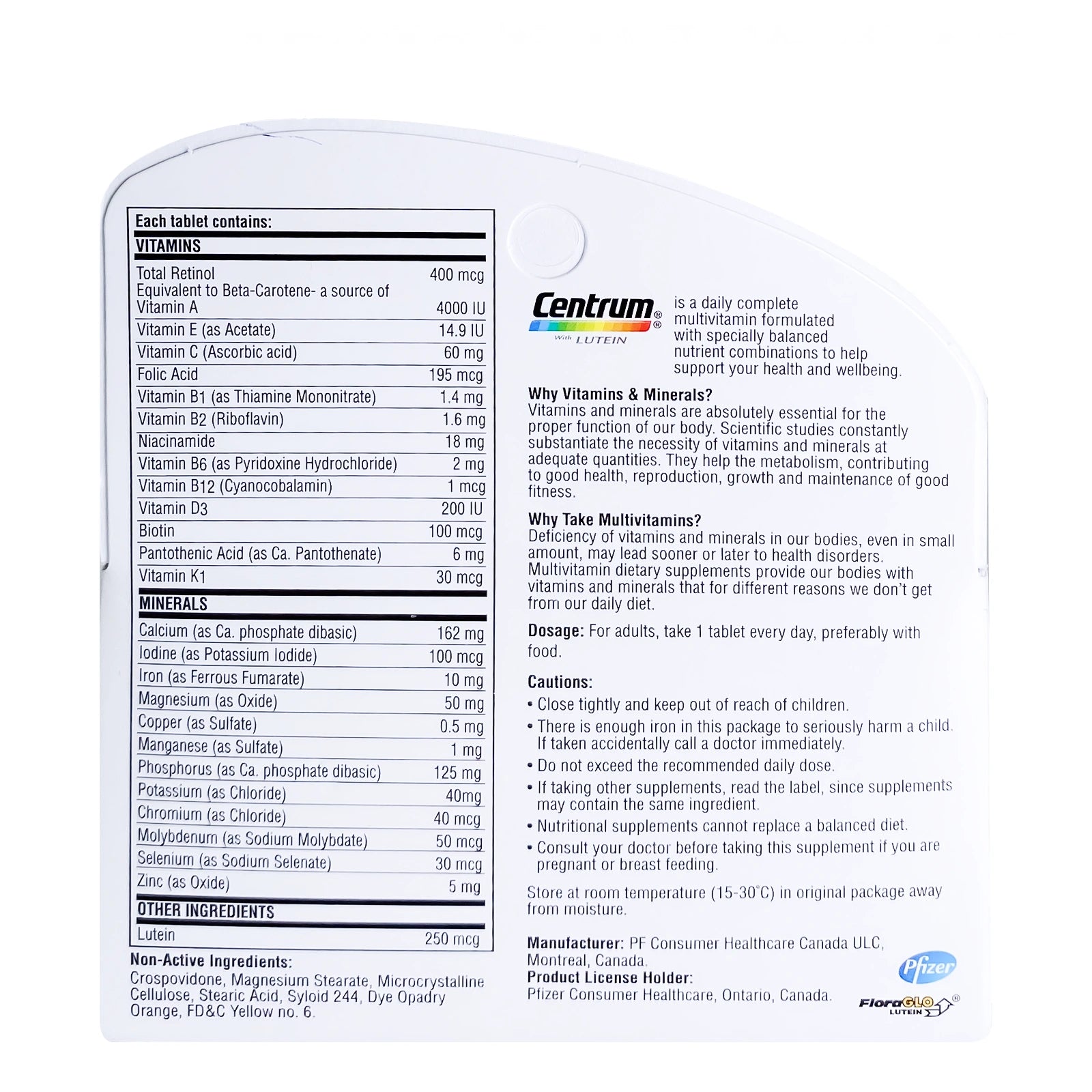 Centrum With Lutein Tabs 100