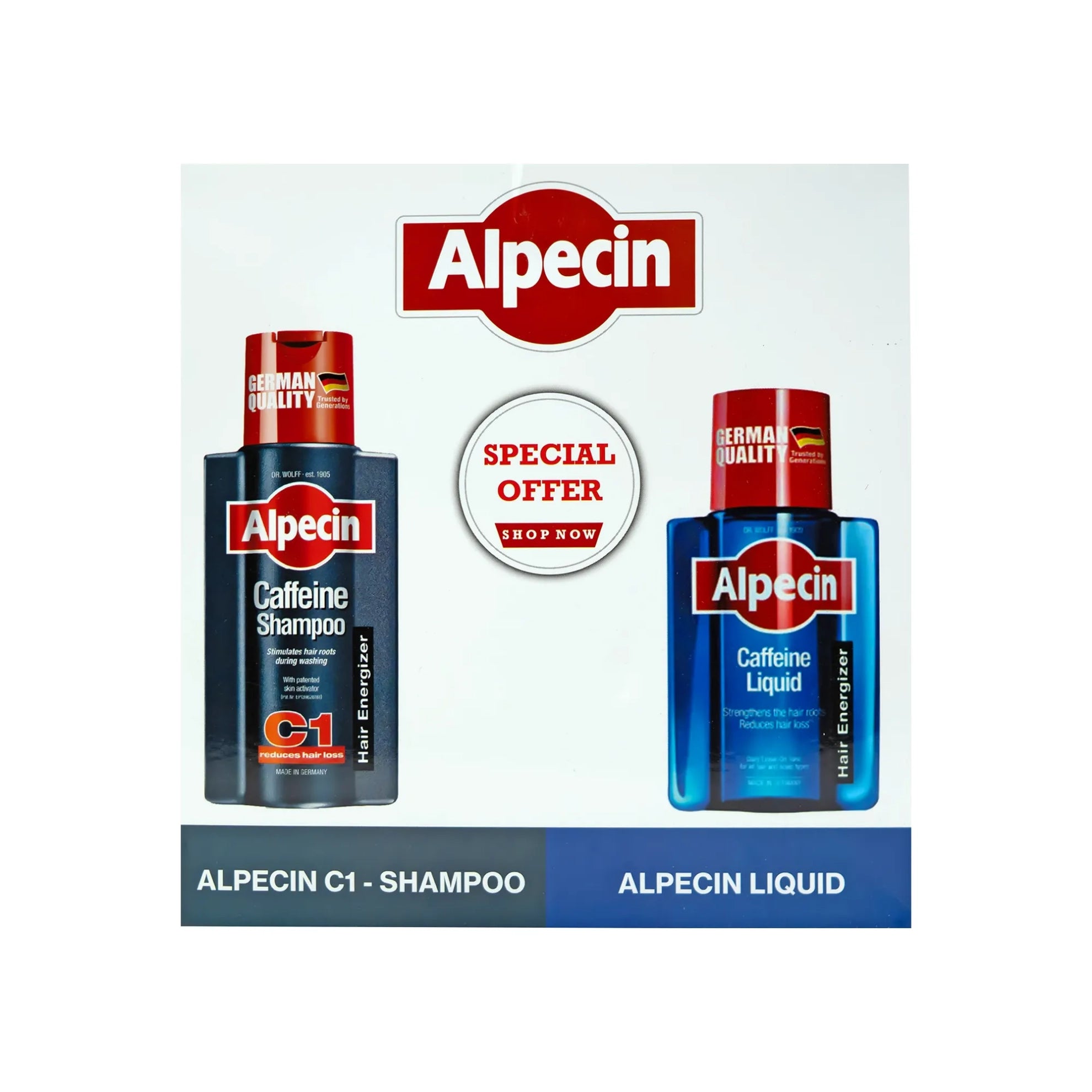 Alpecin Caffeine Hair Boost Combo: Liquid & DE Shampoo