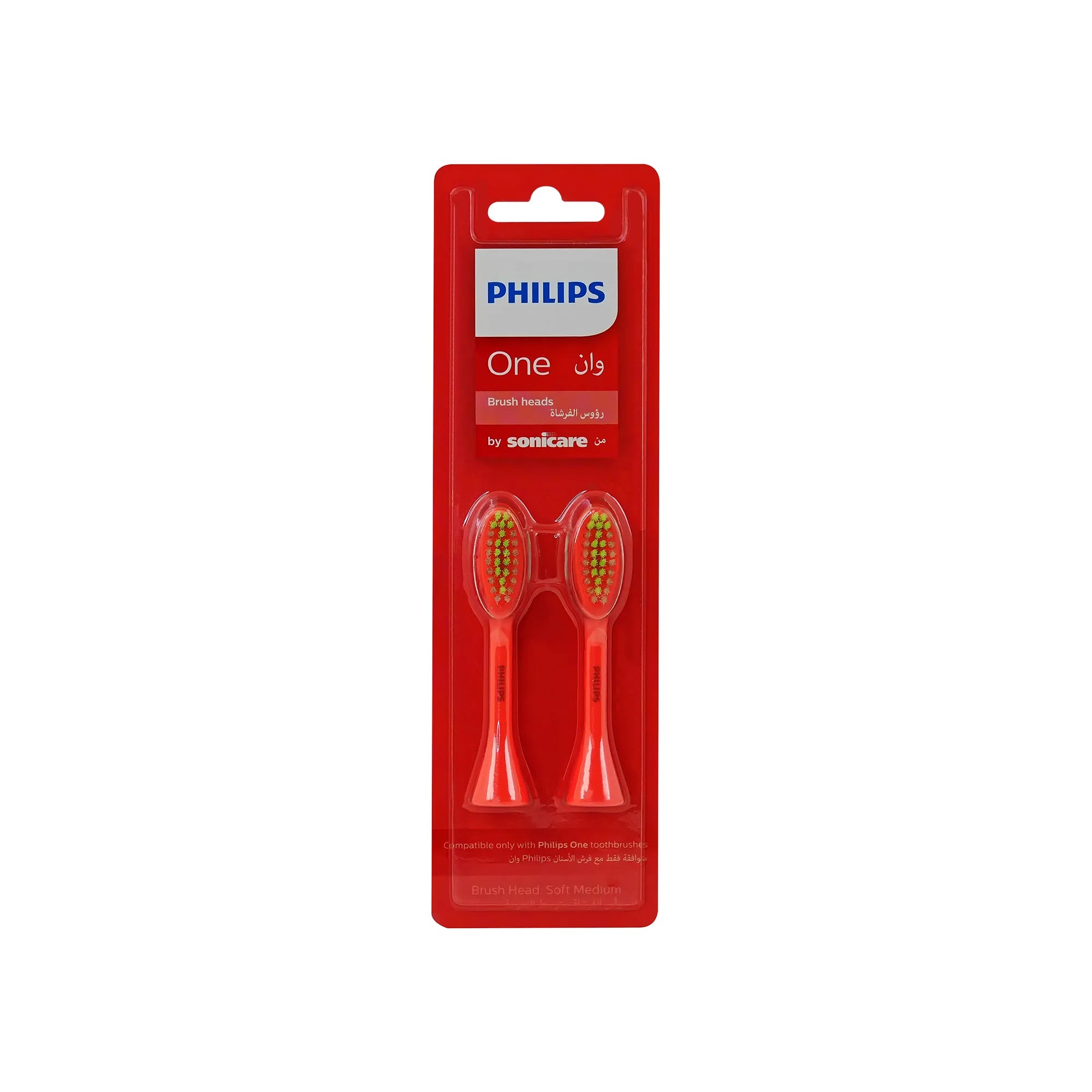 Philips One Miami Coral Brush Heads Soft Medium 2 Pcs - BH1022/01