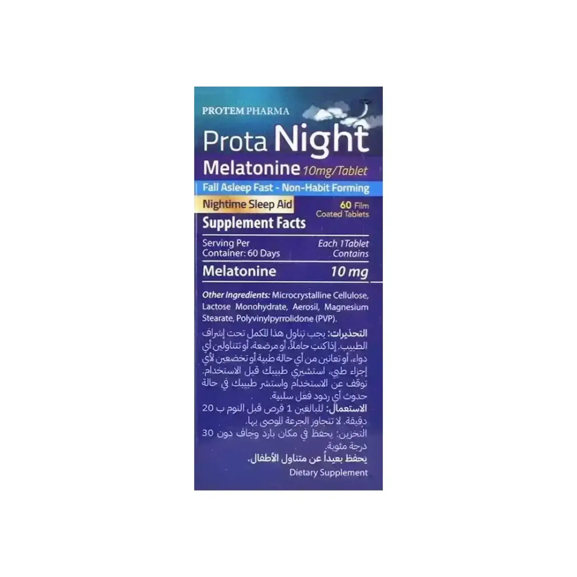 Protem Pharma Prota Night Melatonin 10mg 60 Tablets