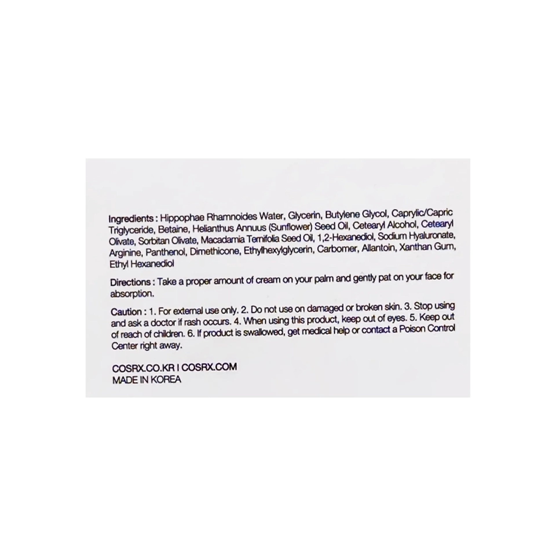 Cosrx Hyaluronic Acid Intensive Cream 100ml