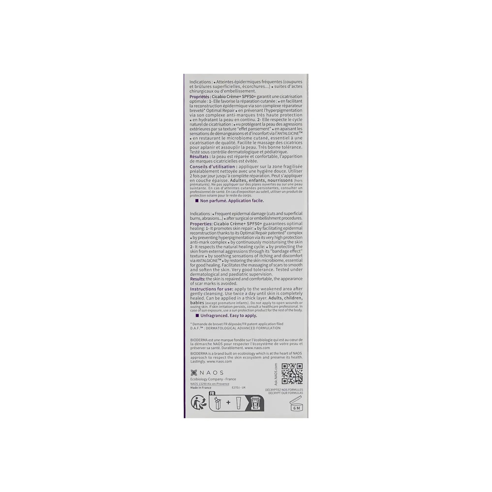 Bioderma Cicabio+ SPF 50+ Soothing Cream 40 ml