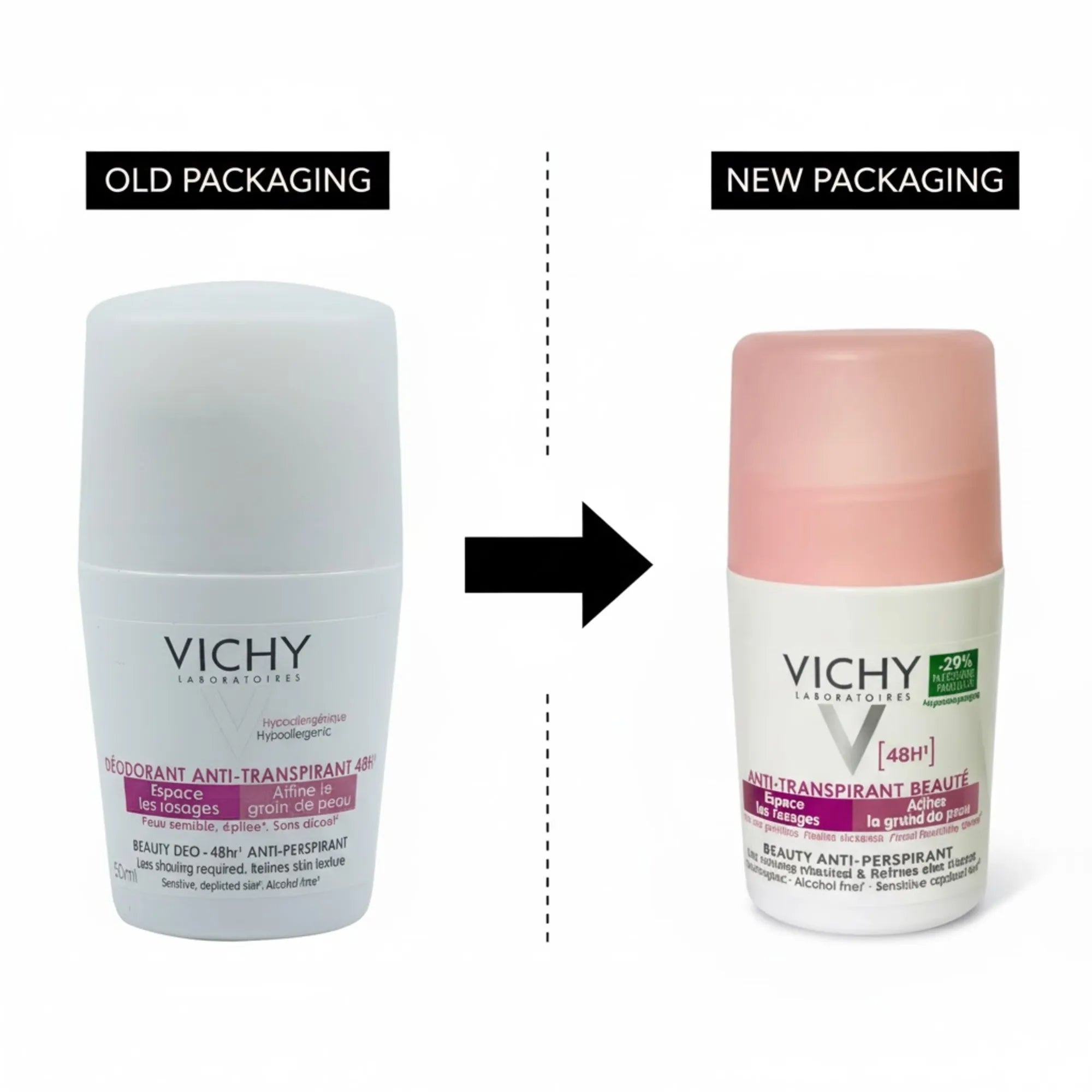 Vichy 48H Beauty Deo Roll Anti-Trans 50 ml (Pink) to get rid of perspirant