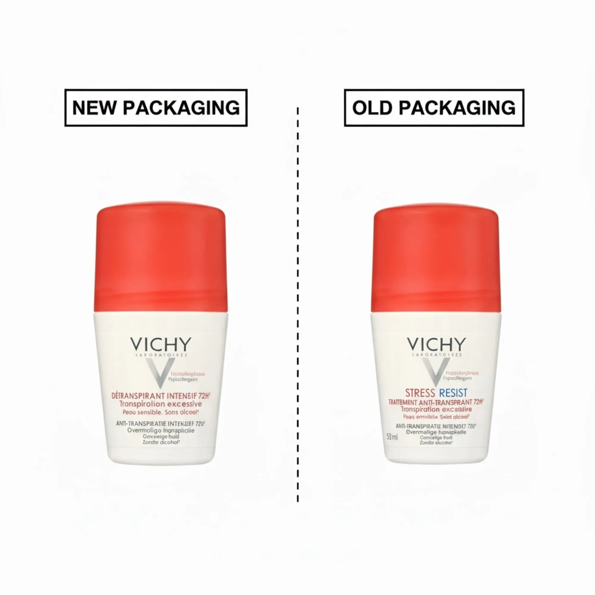 Vichy 72H Bille Stress Resist Deo Roll 50 ml (Red) to get rid of perspirant